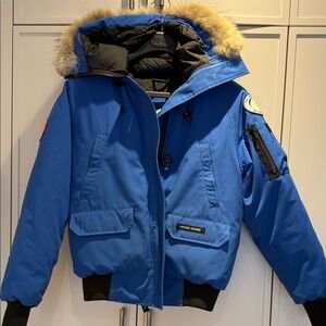 Canada Goose Blue Jacket with Fur Hood